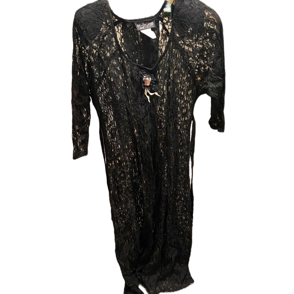 1980s Vintage Black Lace Dress By All That Jazz Size Small